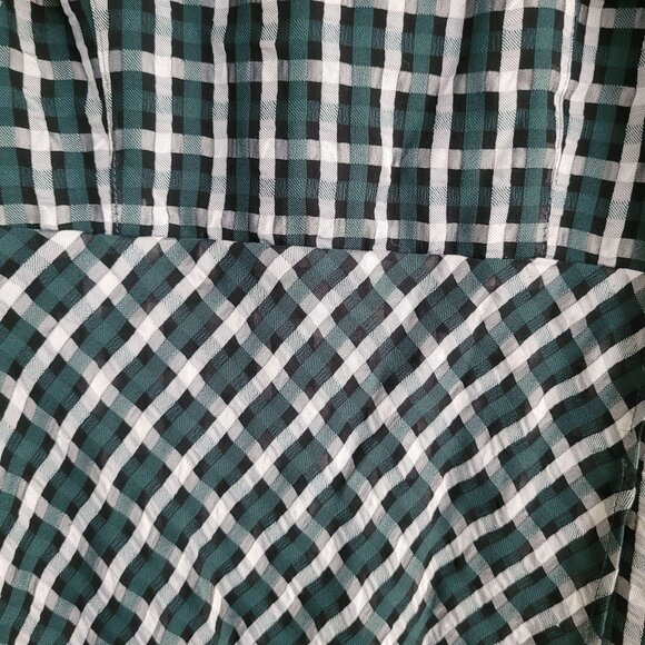 Anthropologie Plaid Midi Dress, Size S, Evergreen & White NWT - Picture 9 of 16